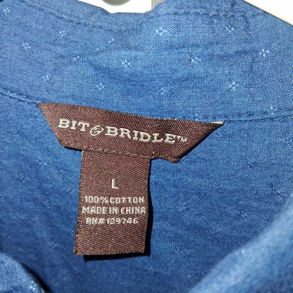 Bit & Bridle Blue Cotton Shirt - Picture 2 of 3